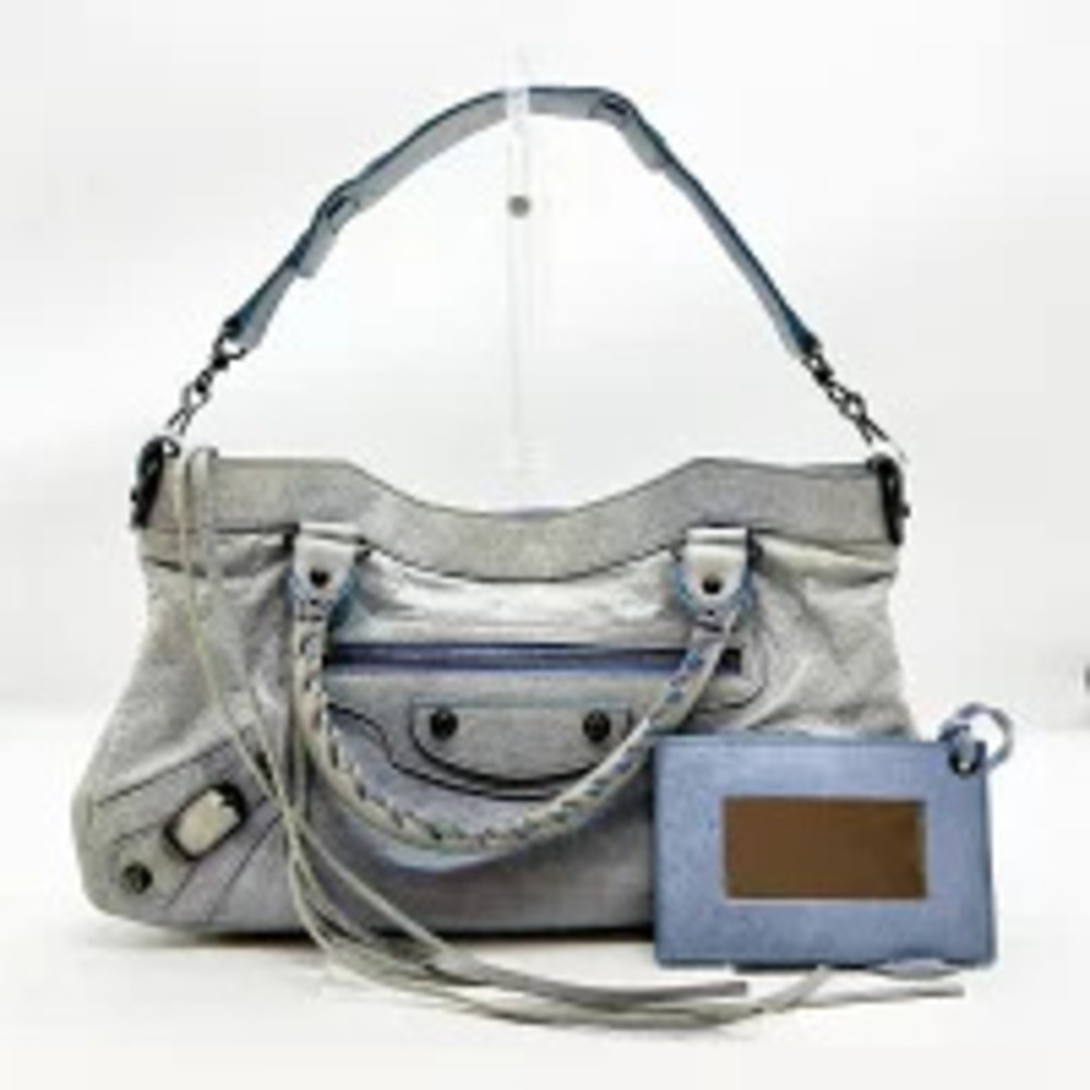 Balenciaga The First Handbag Blue Leather Shoulder Bag